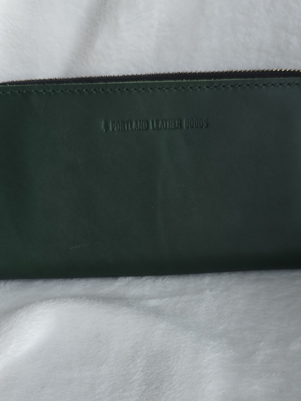 Portland Leather Forest Green Leather Zip Pouch